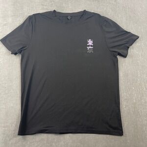 Tokyo Dragon Romwe Mens Large Black Graphic T-Shirt Streetwear Short Sleeve